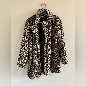 NWT Francesca's Mi Ami Cheetah Print Faux Fur Teddy Jacket